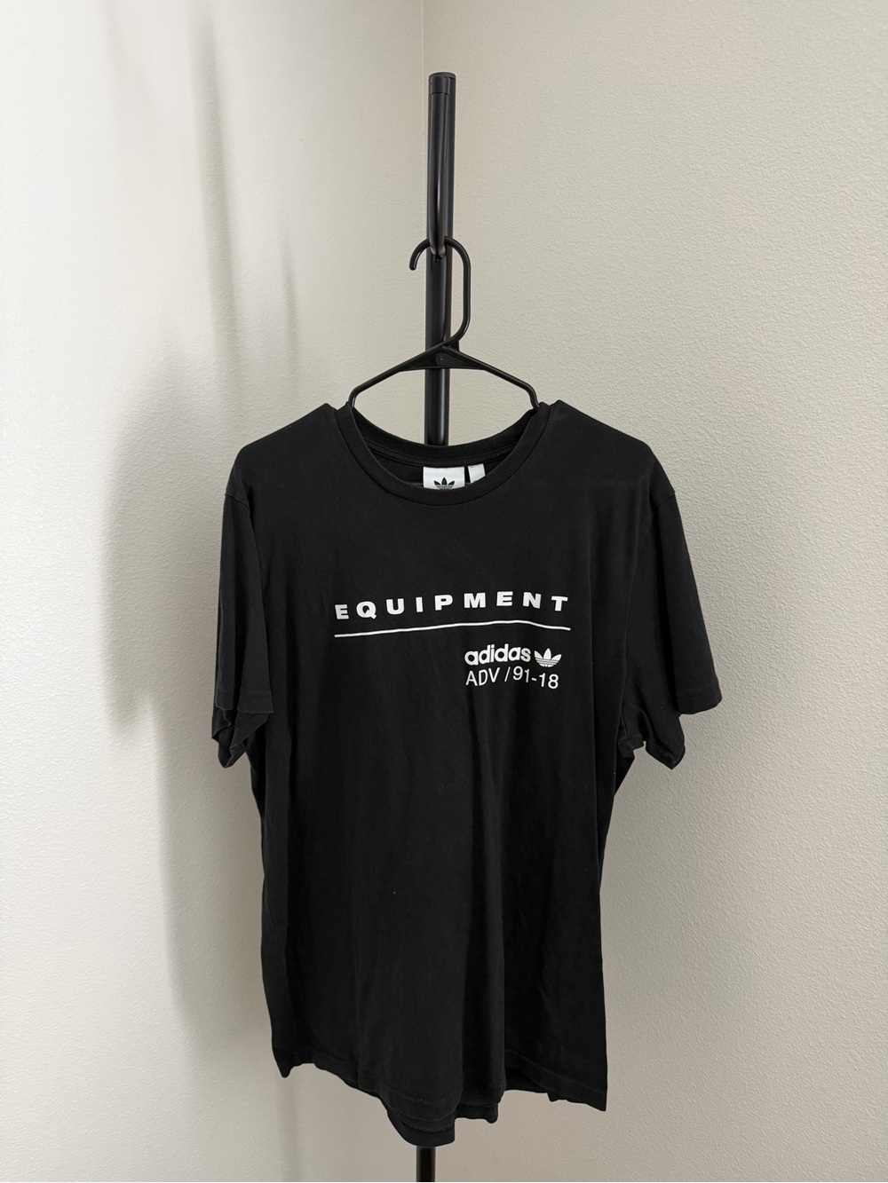 adidas Black 'Equipment' Graphic Short Sleeve Tee